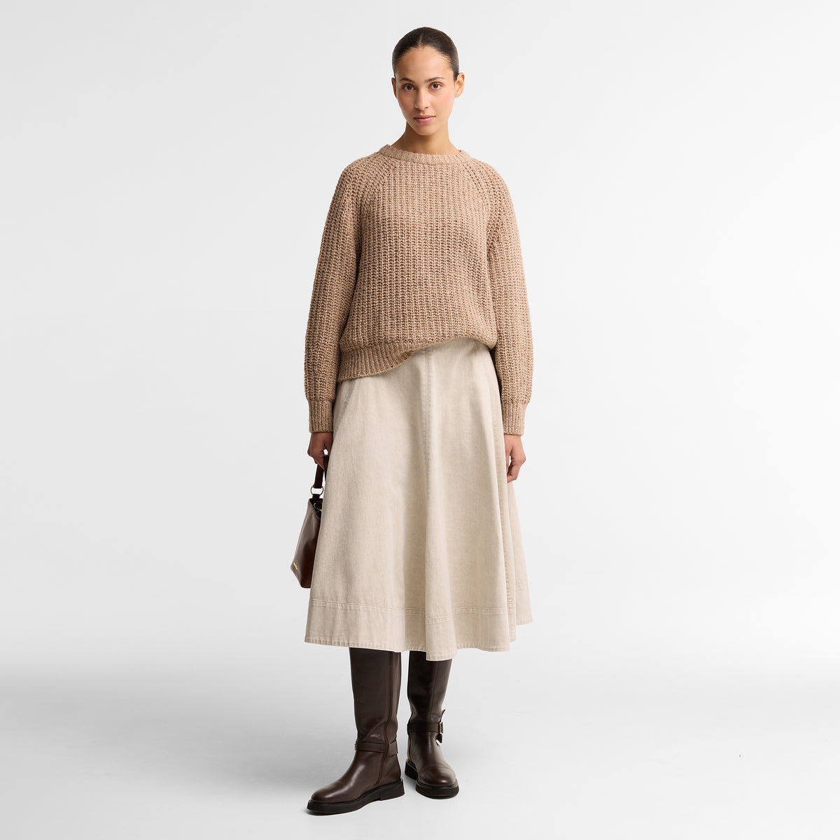 Barbour Womens Alderney Fleck Knitted Jumper Warm Trench