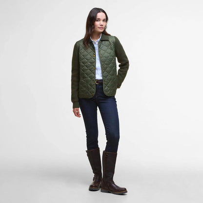 Barbour Womens Allendale Quilted Jumper Olive - The Sporting Lodge