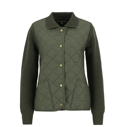 Barbour Womens Allendale Quilted Jumper Olive - The Sporting Lodge