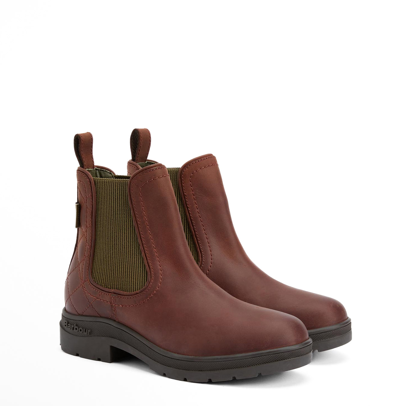 Barbour Womens Amble Chelsea Boots Mahogony/Choc Nubuck - The Sporting Lodge
