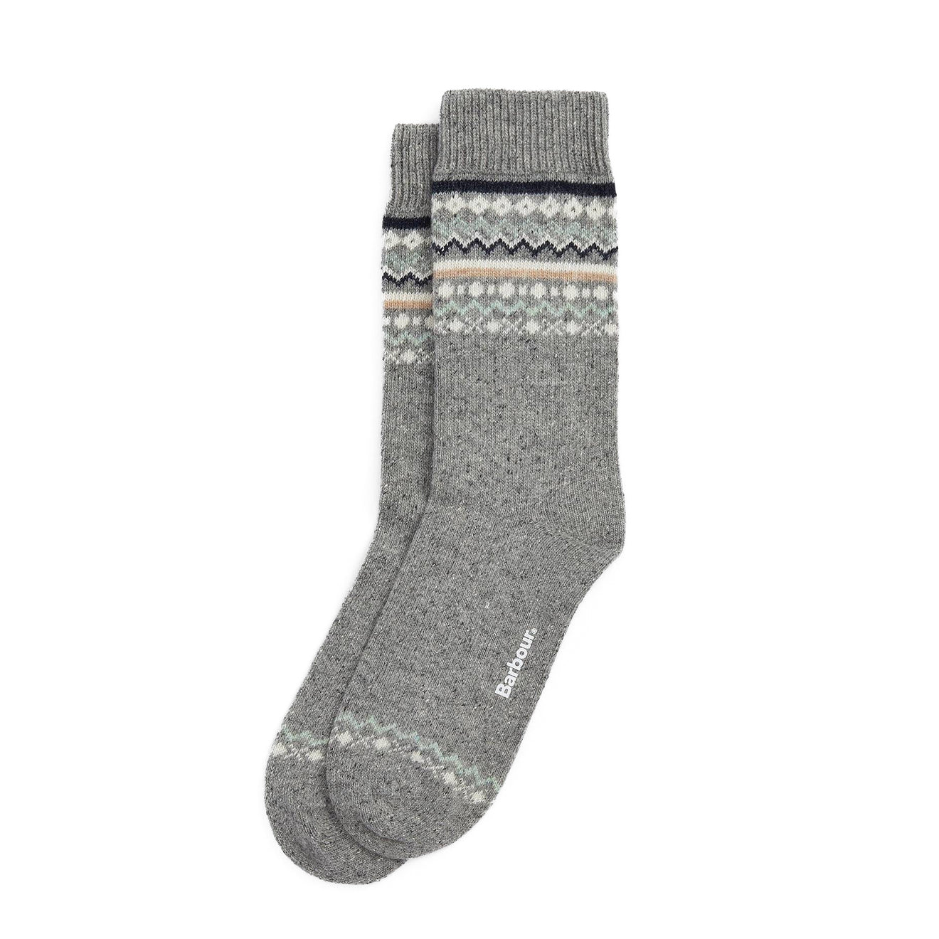 Barbour Womens Anaise Fair Isle Sock Mid Grey/Loden