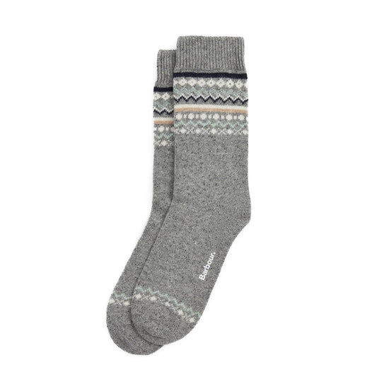 Barbour Womens Anaise Fair Isle Sock Mid Grey/Loden