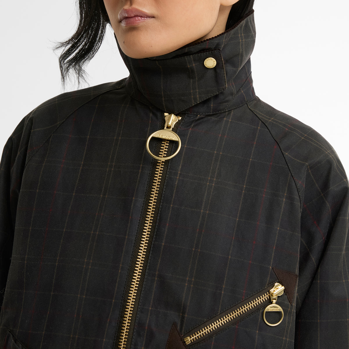Barbour Womens Arlene Checked Wax Jacket Classic / Shadow Classic
