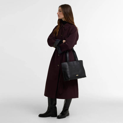 Barbour Womens Barbour Alder Large Leather Tote Bag Black