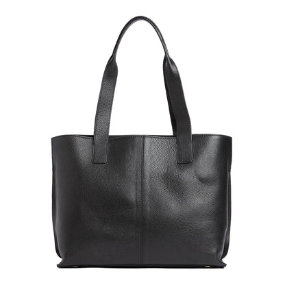 Barbour Womens Barbour Alder Large Leather Tote Bag Black