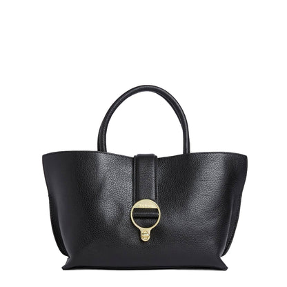 Barbour Womens Barbour Alder Mini Leather Tote Bag Black