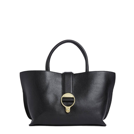 Barbour Womens Barbour Alder Mini Leather Tote Bag Black