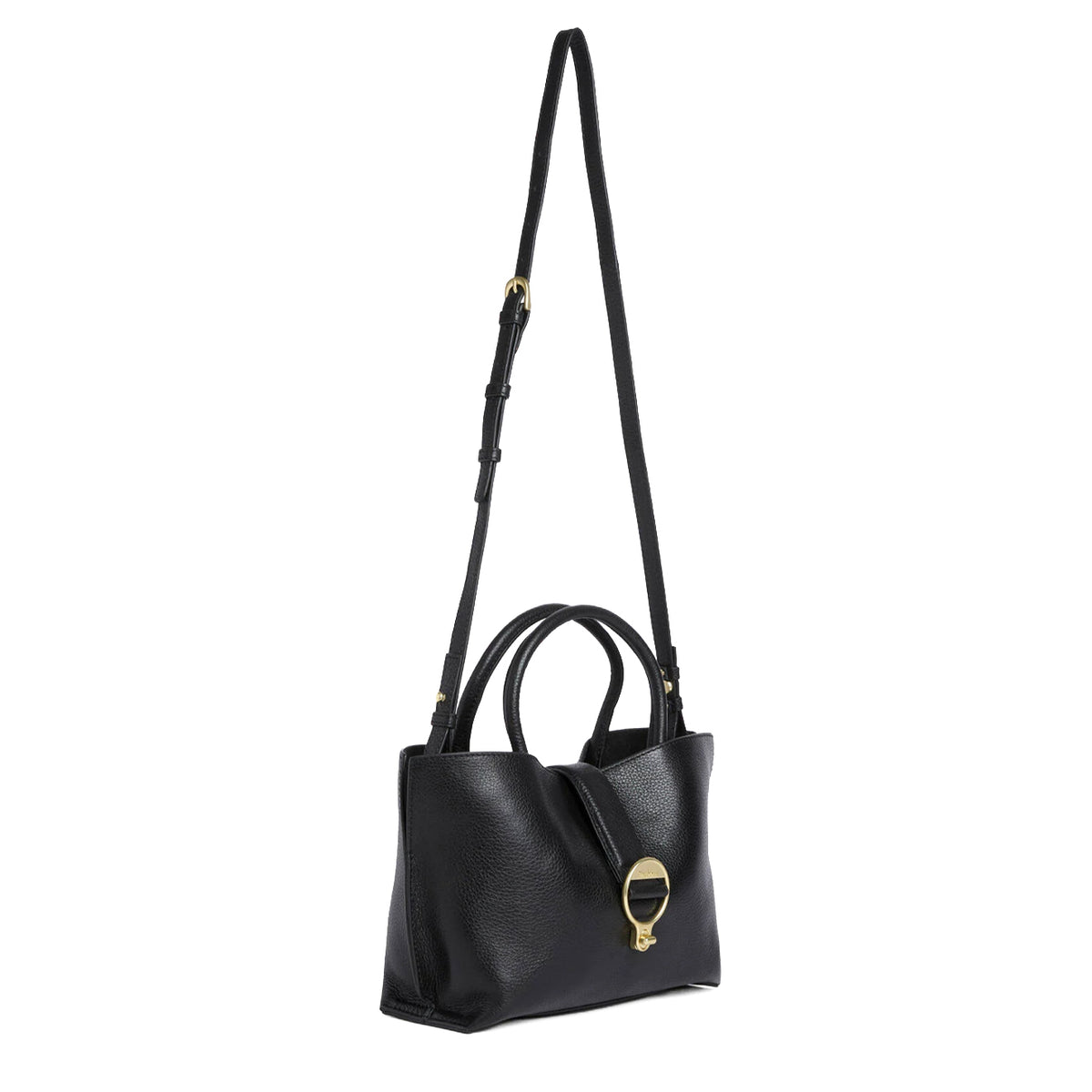 Barbour Womens Barbour Alder Mini Leather Tote Bag Black