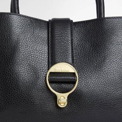 Barbour Womens Barbour Alder Mini Leather Tote Bag Black