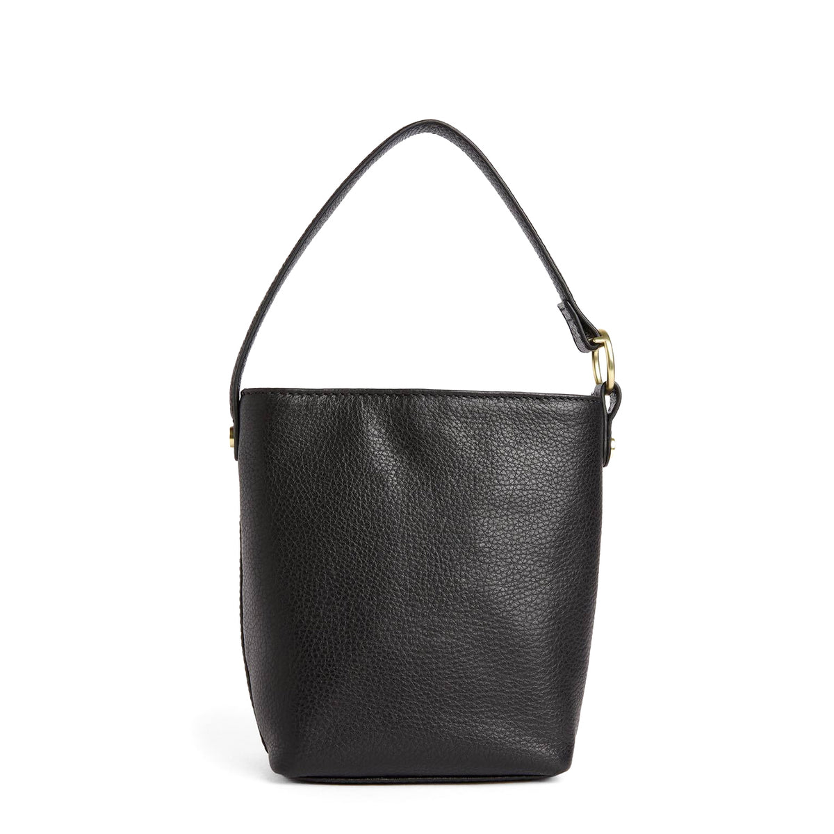 Barbour Womens Barbour Cedar Mini Leather Bucket Bag Black