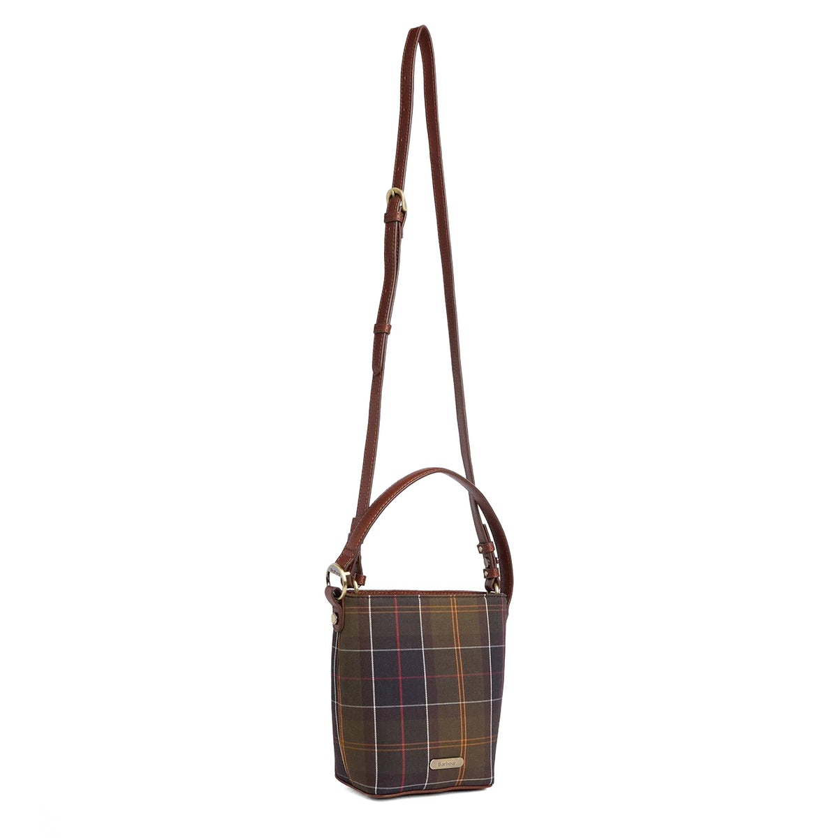 Barbour Womens Barbour Cedar Mini Tartan Bucket Bag Classic Tartan