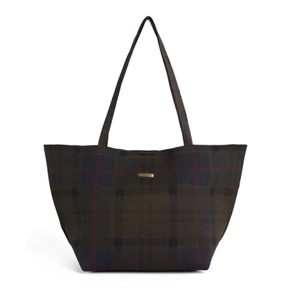 Barbour Womens Barbour Layla Tartan Large Tote Bag Shadow Classic Tartan