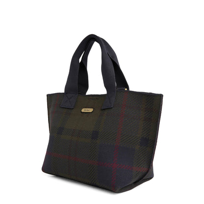 Barbour Womens Barbour Layla Tartan Mini Tote Bag Shadow Classic Tartan