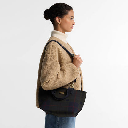Barbour Womens Barbour Layla Tartan Mini Tote Bag Shadow Classic Tartan