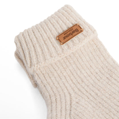 Barbour Womens Barbour Pendle Beanie & Gloves Gift Set Eggshell