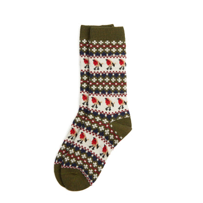 Barbour Womens Barbour Robin Fair Isle Sock Olive