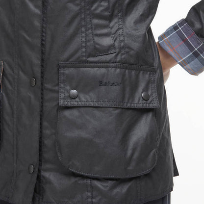 Barbour Womens Beadnell Wax Jacket Black - The Sporting Lodge