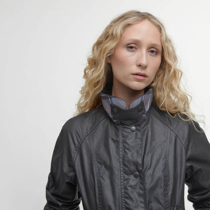 Barbour Womens Beadnell Wax Jacket Black - The Sporting Lodge