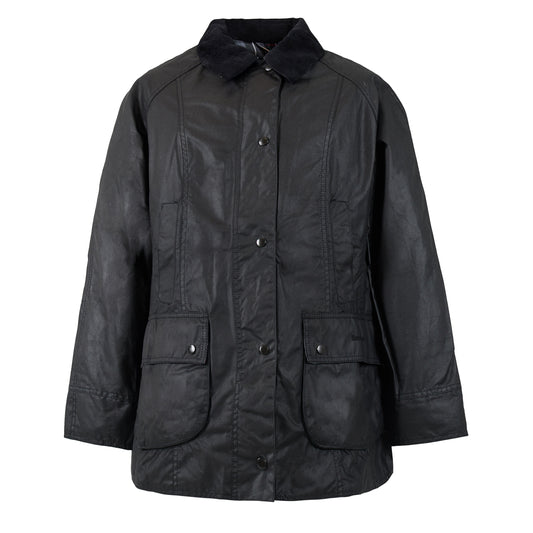 Barbour Womens Beadnell Wax Jacket Black - The Sporting Lodge