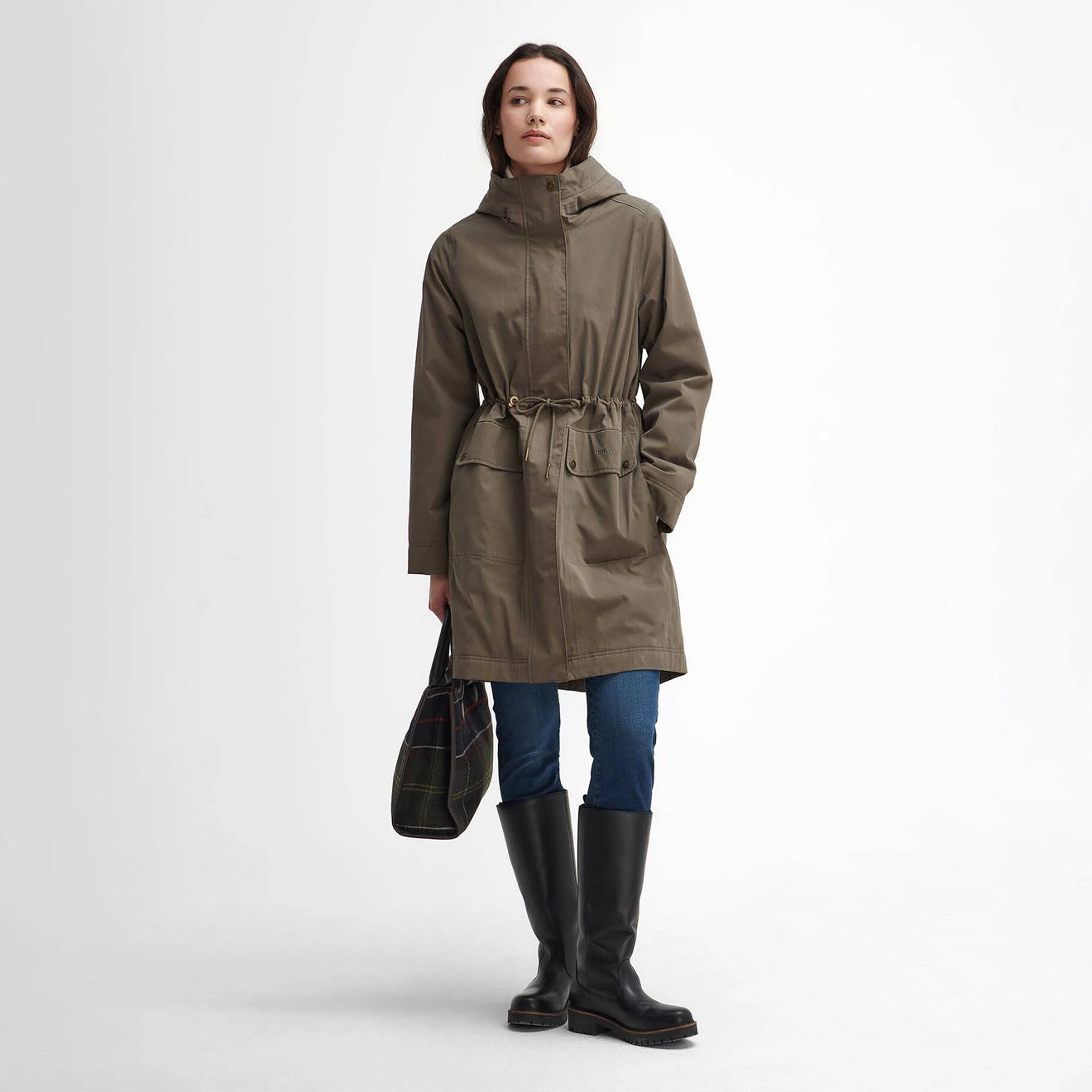 Barbour Womens Bowlees Waterproof Jacket Winter Moss / Classic - The Sporting Lodge