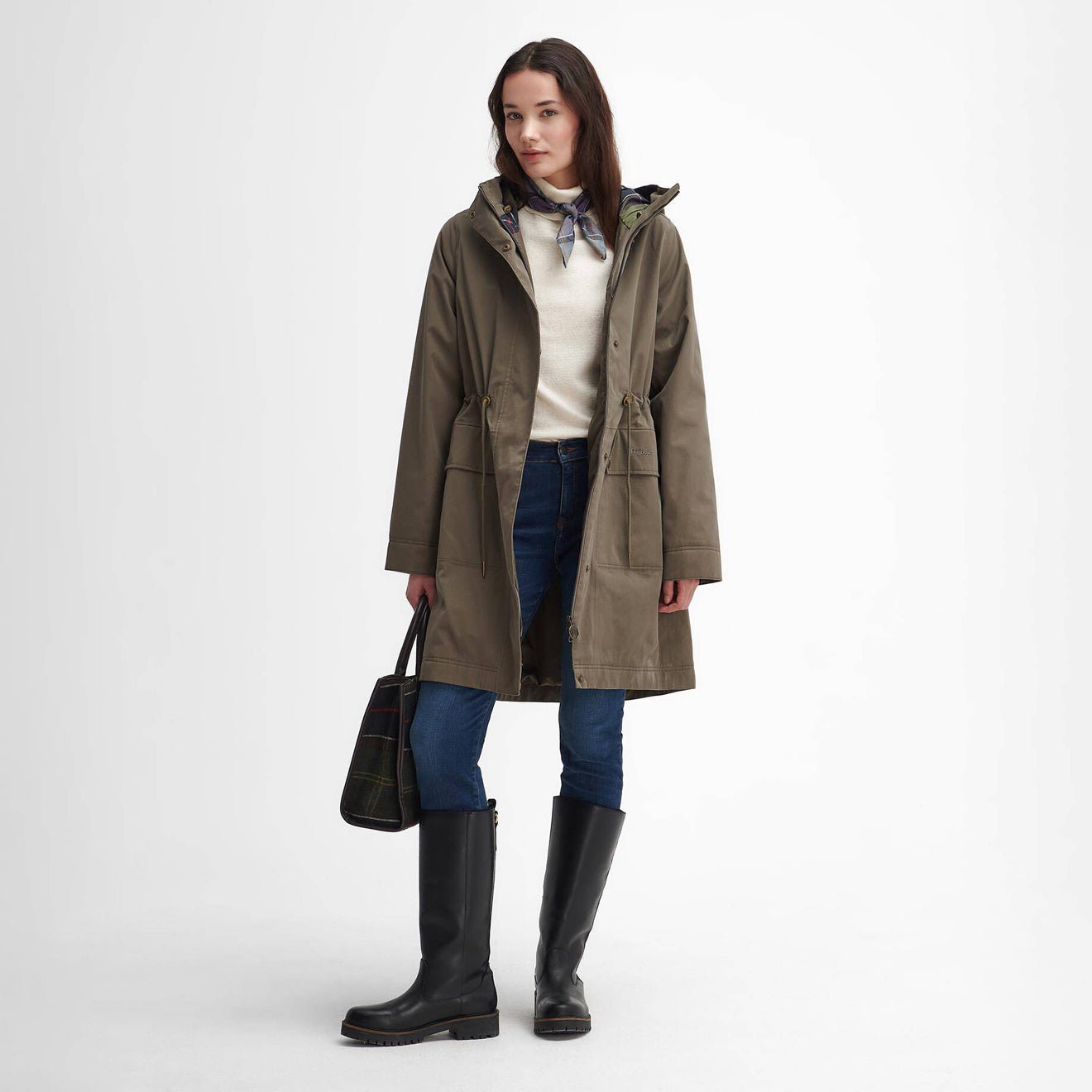 Barbour Womens Bowlees Waterproof Jacket Winter Moss / Classic - The Sporting Lodge