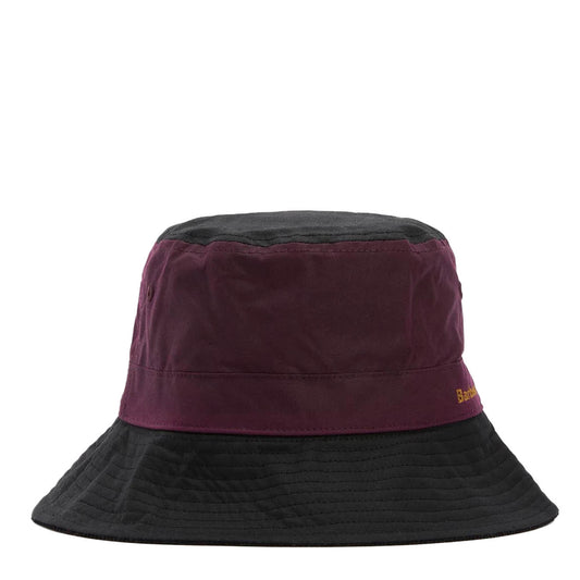 Barbour Womens Brackley Waxed Bucket Hat Merlot/Black - The Sporting Lodge