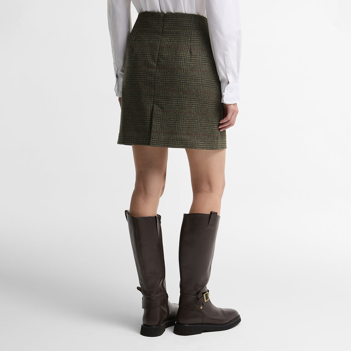 Barbour Womens Browning Skirt Olive Prince Of Wales