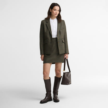 Barbour Womens Browning Skirt Olive Prince Of Wales