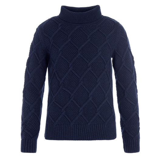 Barbour Womens Burne Roll Neck Knitted Jumper Navy - The Sporting Lodge