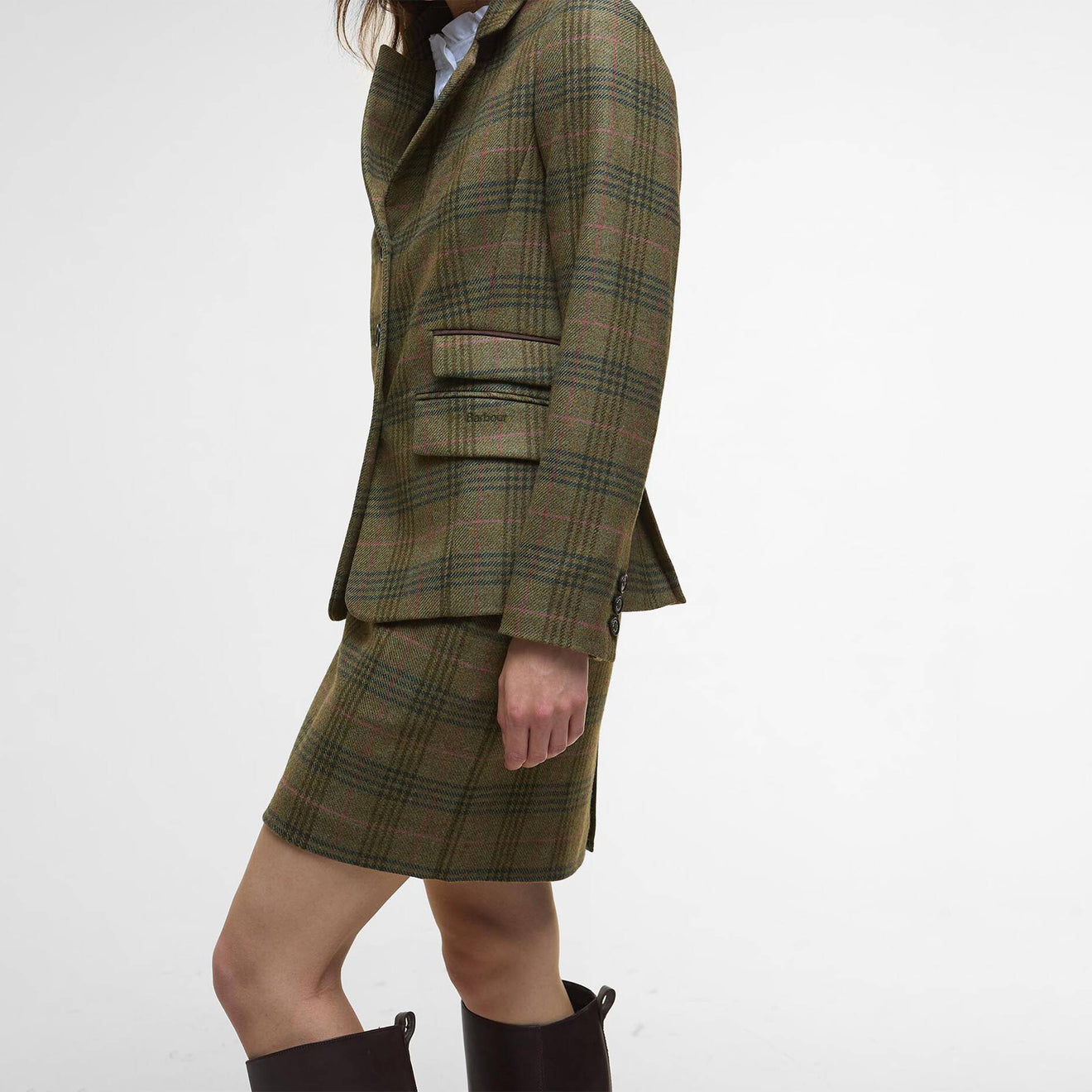 Barbour Womens Carlby Tailored Wool Blazer Arabesque/Brown - The Sporting Lodge