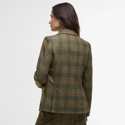 Barbour Womens Carlby Tailored Wool Blazer Arabesque/Brown - The Sporting Lodge