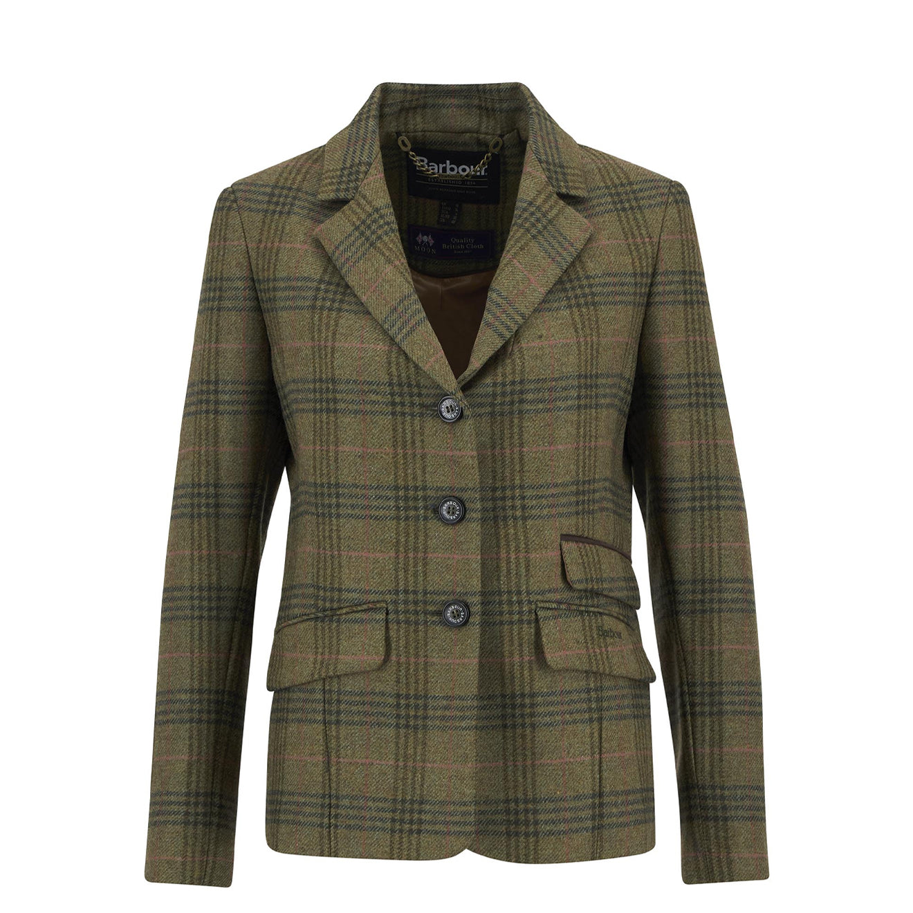 Barbour Womens Carlby Tailored Wool Blazer Arabesque/Brown - The Sporting Lodge