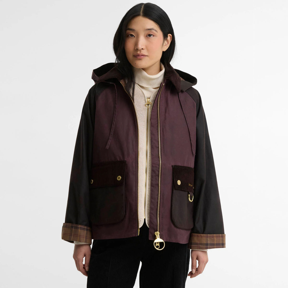 Barbour Womens Carville Wax Jacket Rustic / Bordeaux / Muted