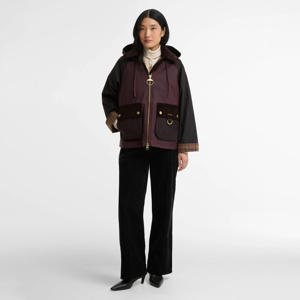 Barbour Womens Carville Wax Jacket Rustic / Bordeaux / Muted
