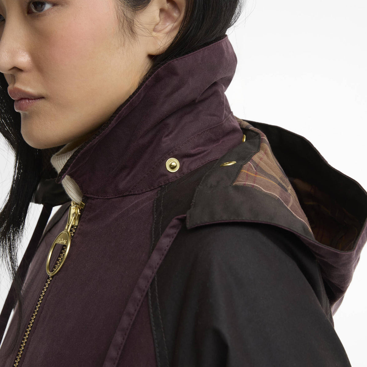 Barbour Womens Carville Wax Jacket Rustic / Bordeaux / Muted