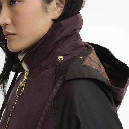Barbour Womens Carville Wax Jacket Rustic / Bordeaux / Muted