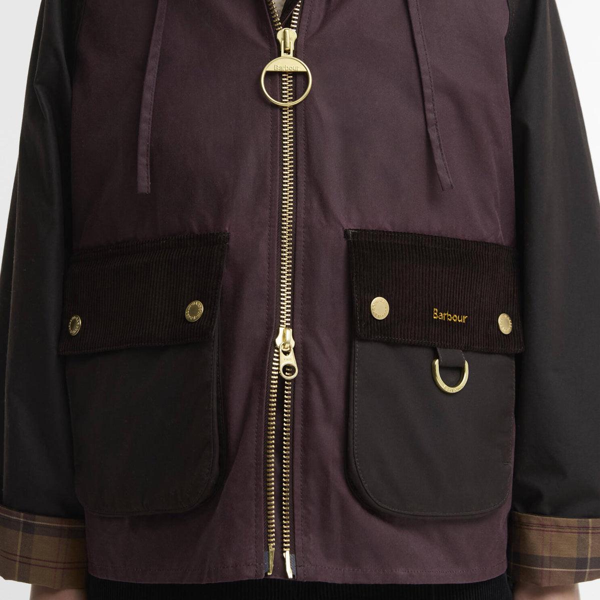 Barbour Womens Carville Wax Jacket Rustic / Bordeaux / Muted