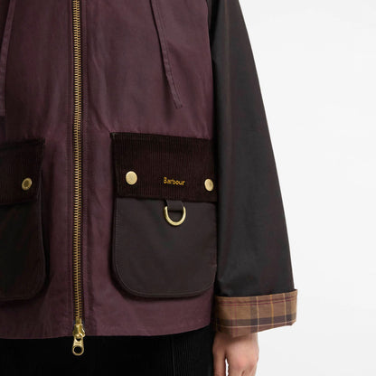 Barbour Womens Carville Wax Jacket Rustic / Bordeaux / Muted