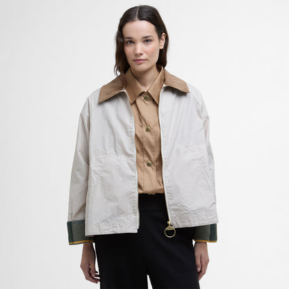 Barbour Womens Catlin Showerproof Jacket Oatmeal/Ancient Tartan - The Sporting Lodge