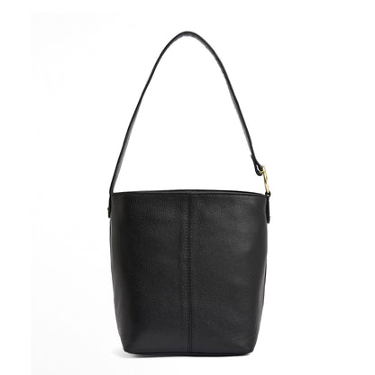 Barbour Womens Cedar Leather Bucket Bag Black