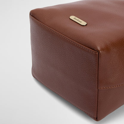 Barbour Womens Cedar Leather Bucket Bag Brown