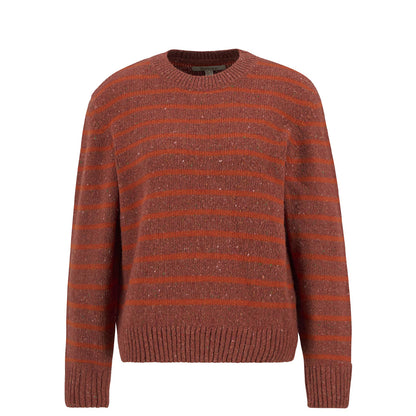Barbour Womens Claydon Striped Crew Neck Jumper Burnt Orange Stripe - The Sporting Lodge