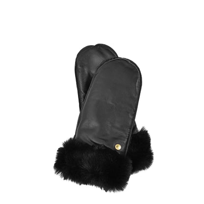 Barbour Womens Daniella Leather Mittens Black