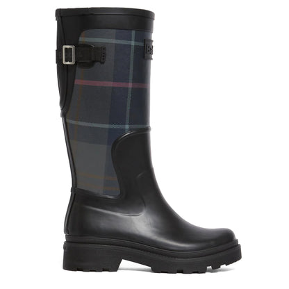 Barbour Womens Dena Tall Wellington Black / Shadow Tartan