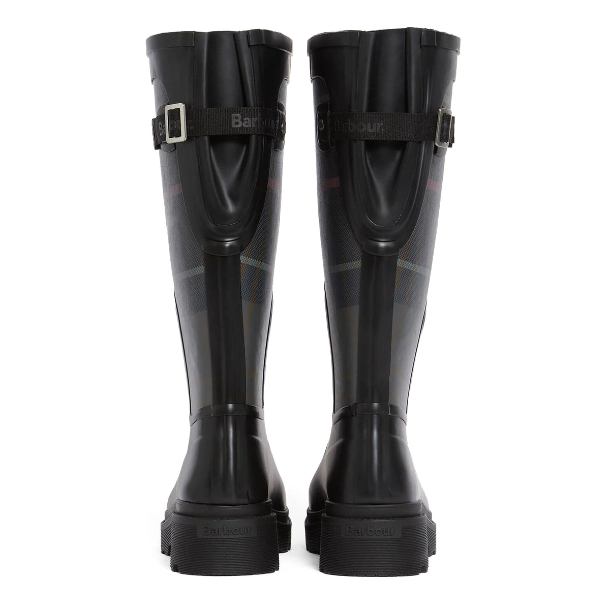 Barbour Womens Dena Tall Wellington Black / Shadow Tartan