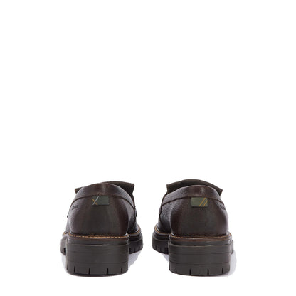 Barbour Womens Dolores Tassel Trim Loafer Dark Brown - The Sporting Lodge