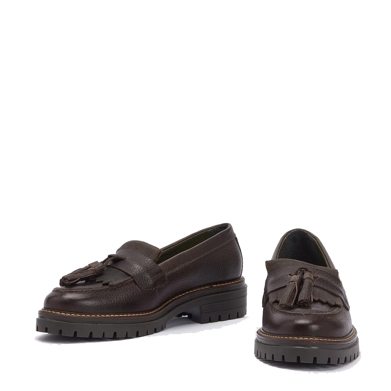 Barbour Womens Dolores Tassel Trim Loafer Dark Brown - The Sporting Lodge