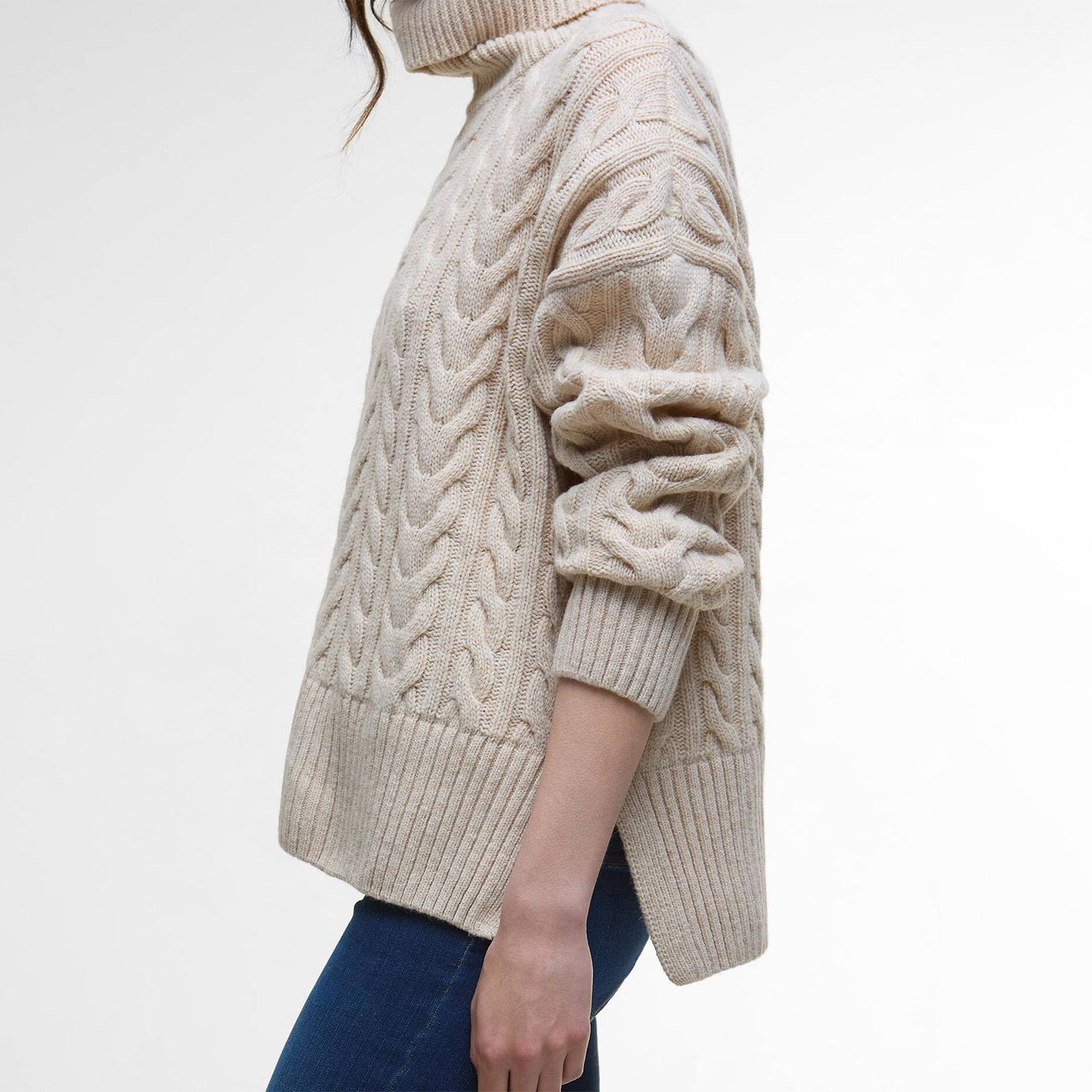 Barbour Womens Embleton Rollneck Jumper Birch - The Sporting Lodge