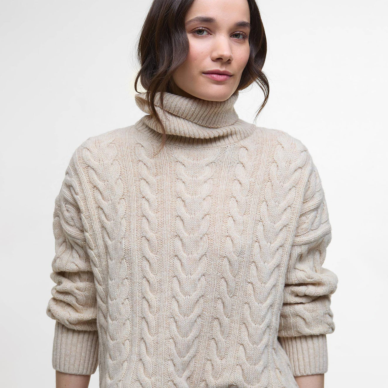 Barbour Womens Embleton Rollneck Jumper Birch - The Sporting Lodge