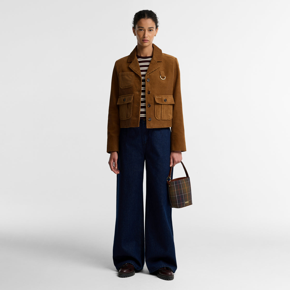 Barbour Womens Emmy Casual Jacket Tan / Shadow Classic